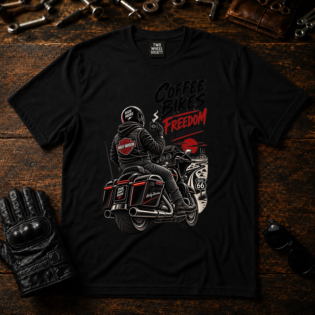 Coffee Bikes Freedom T‑Shirt
