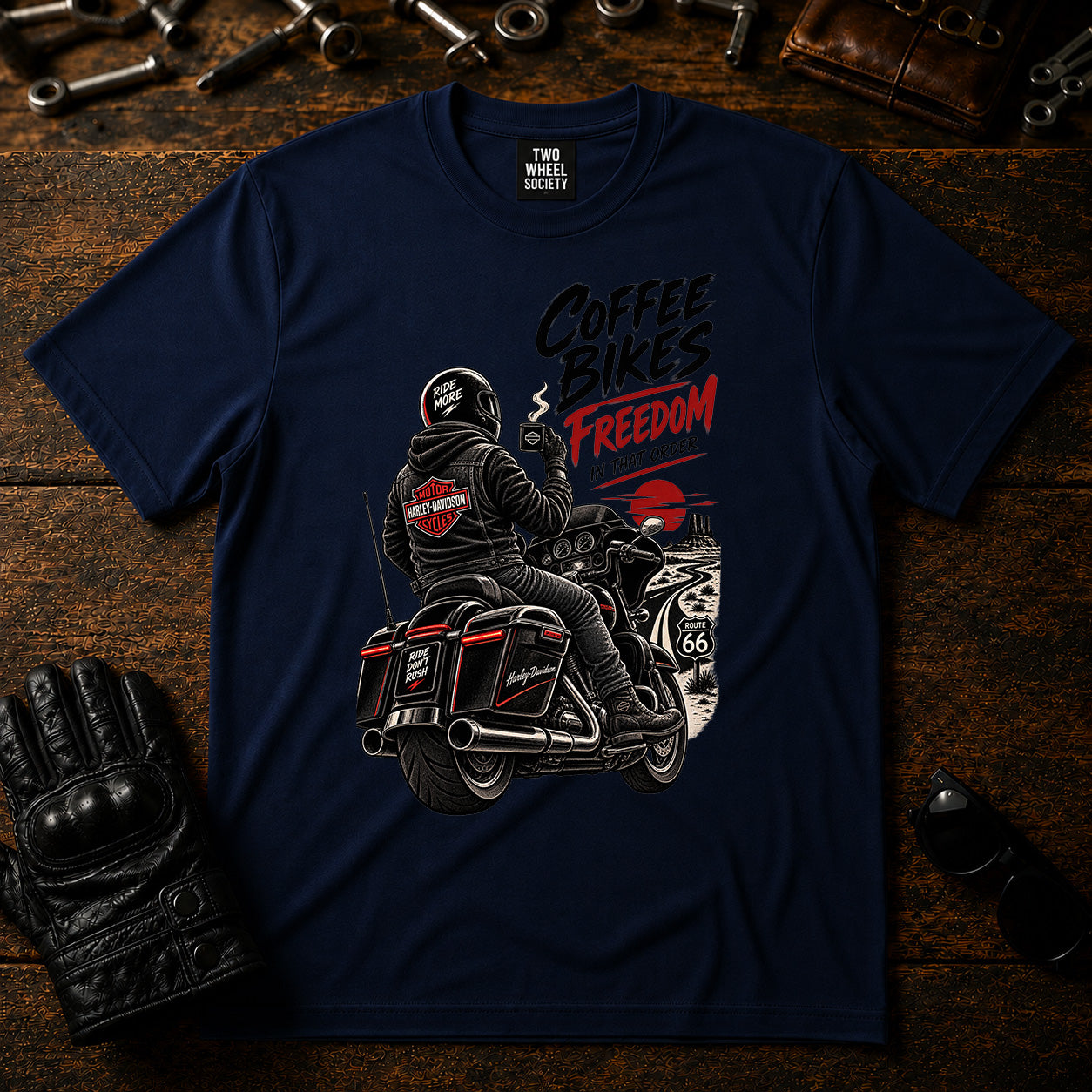 Coffee Bikes Freedom T‑Shirt