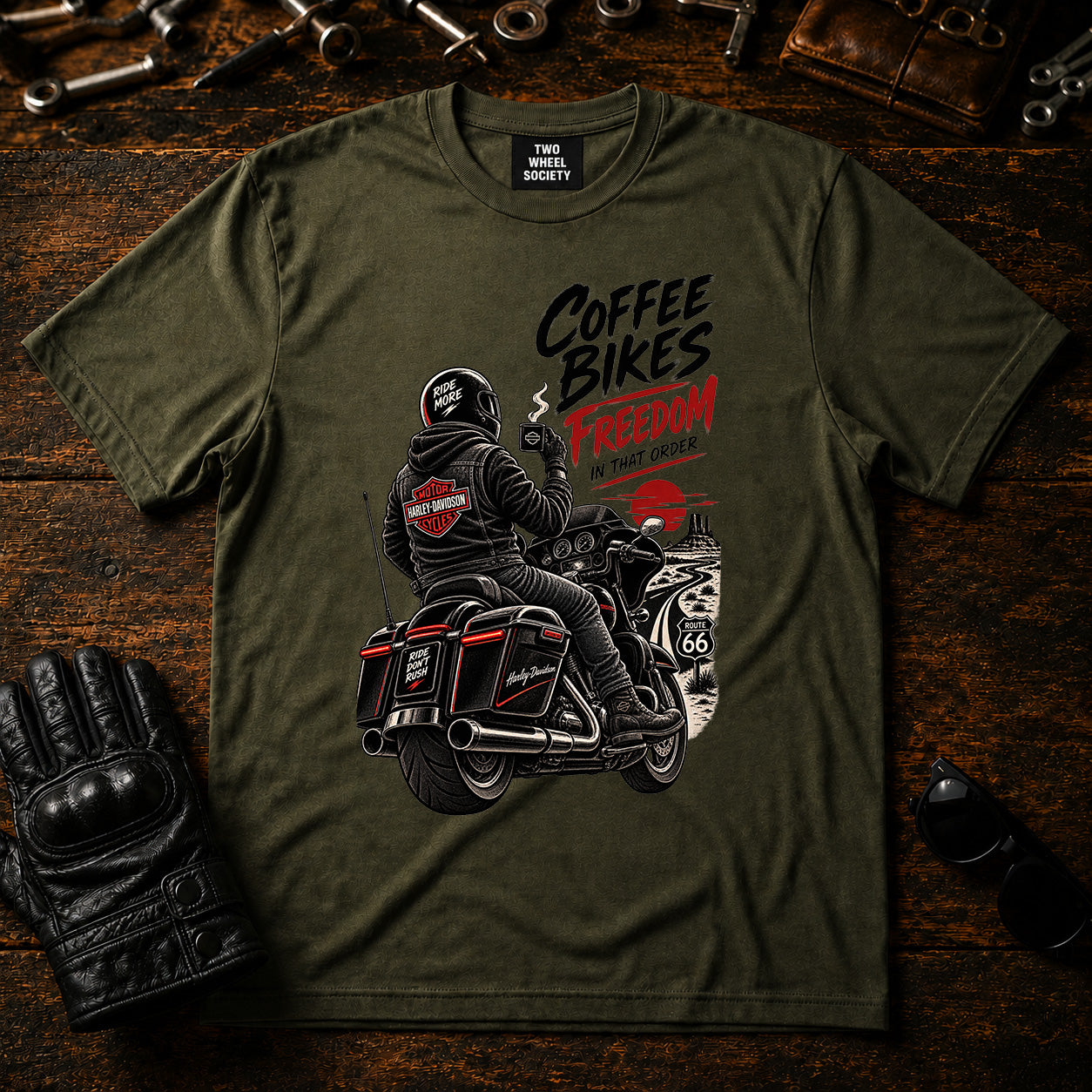 Coffee Bikes Freedom T‑Shirt