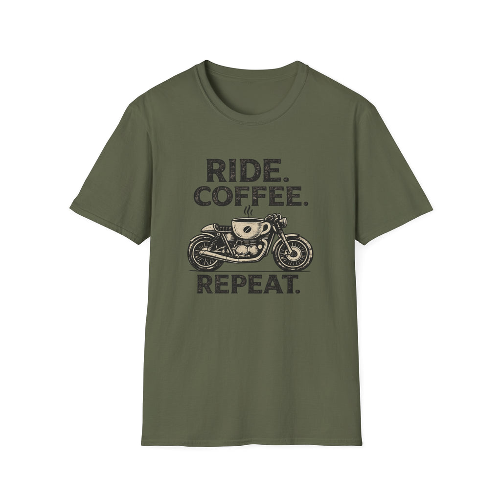 Ride Coffee Repeat T‑Shirt