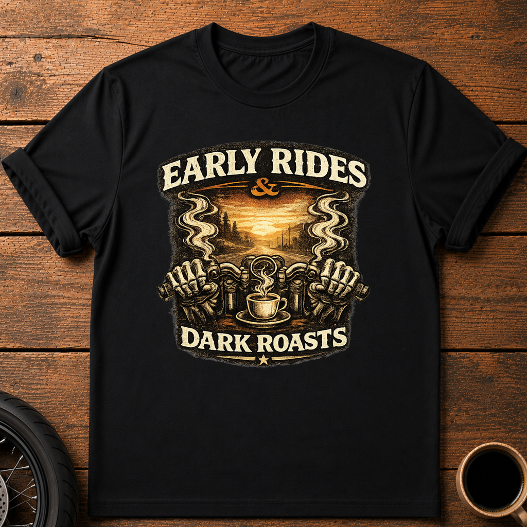 Early Rides & Dark Roasts T‑Shirt
