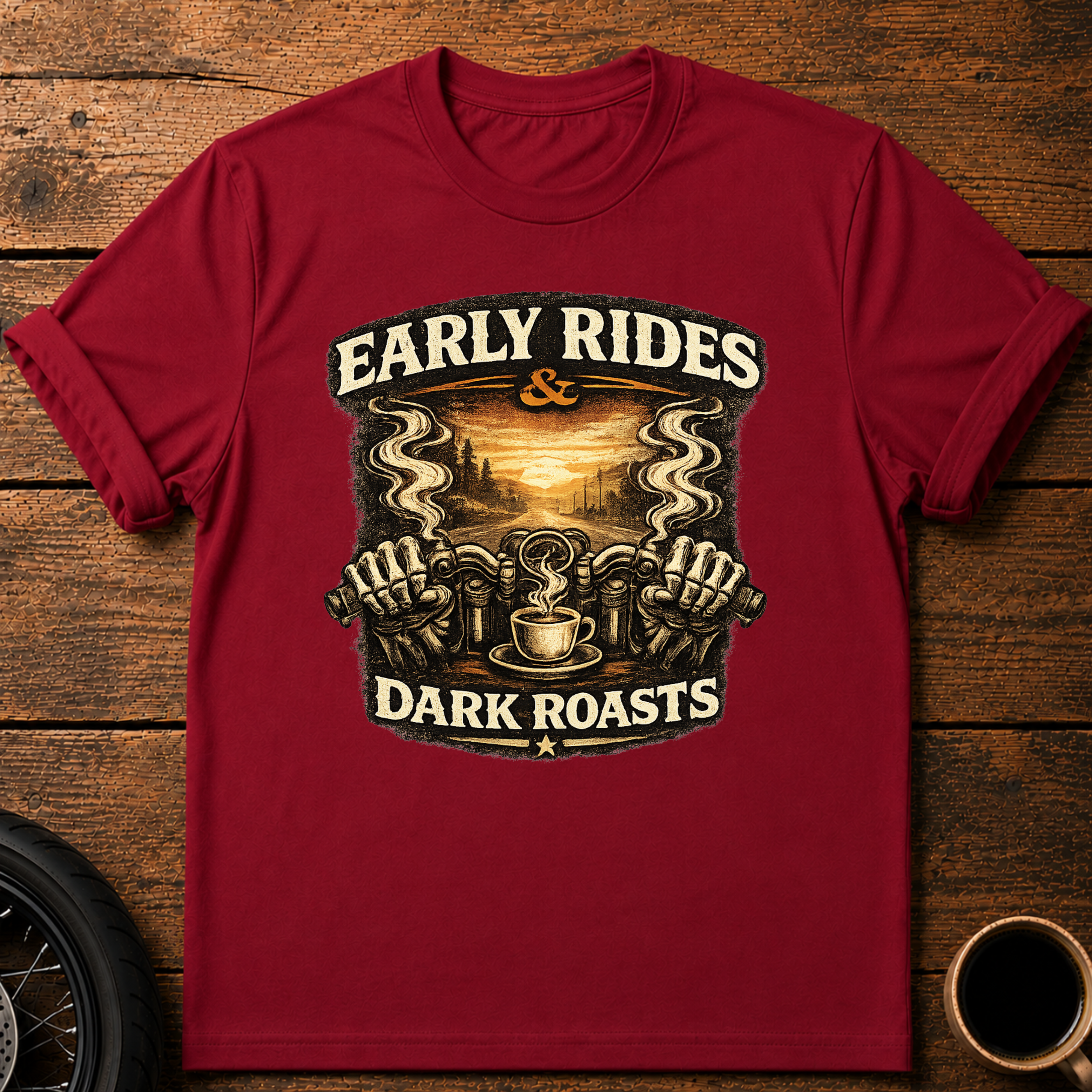 Early Rides & Dark Roasts T‑Shirt