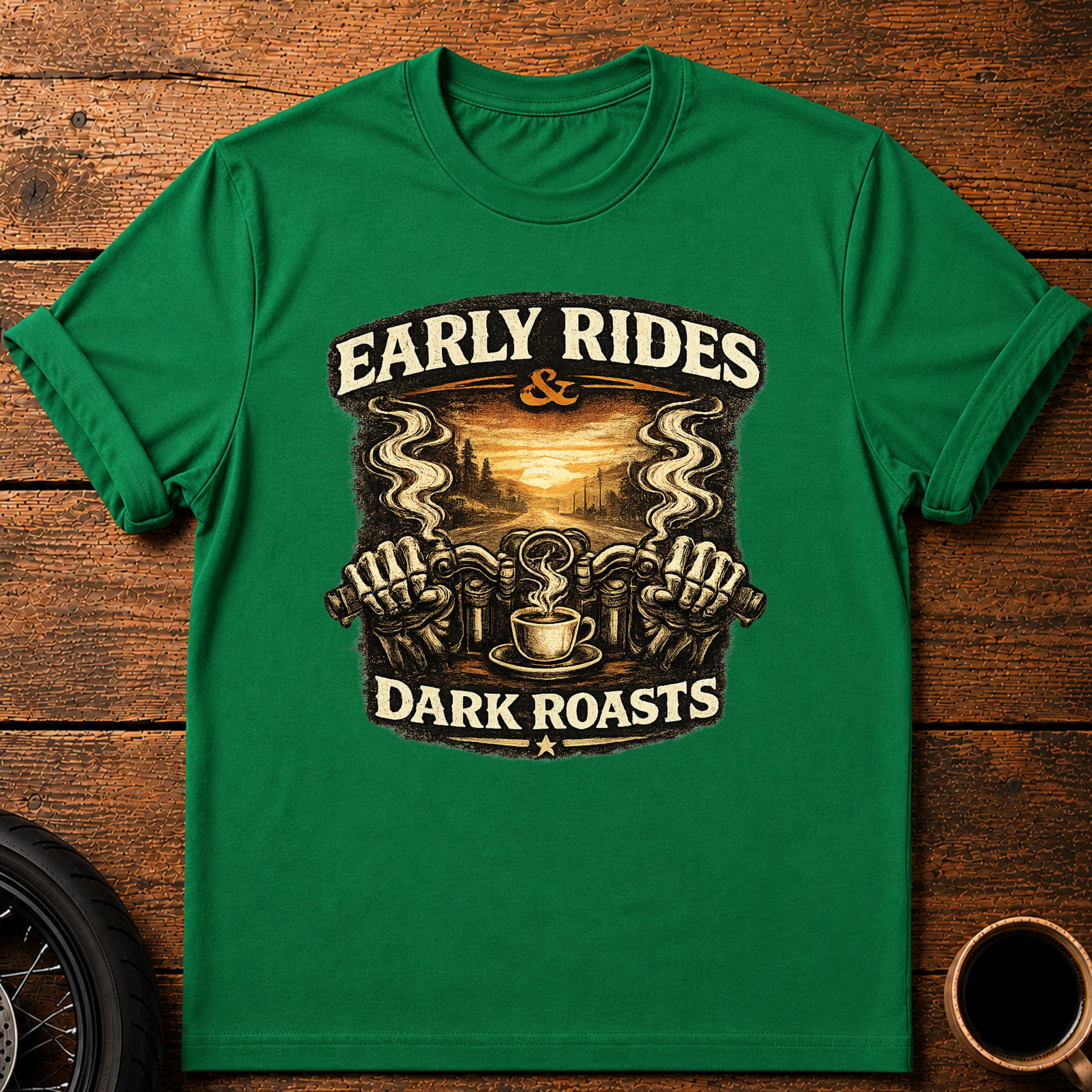 Early Rides & Dark Roasts T‑Shirt