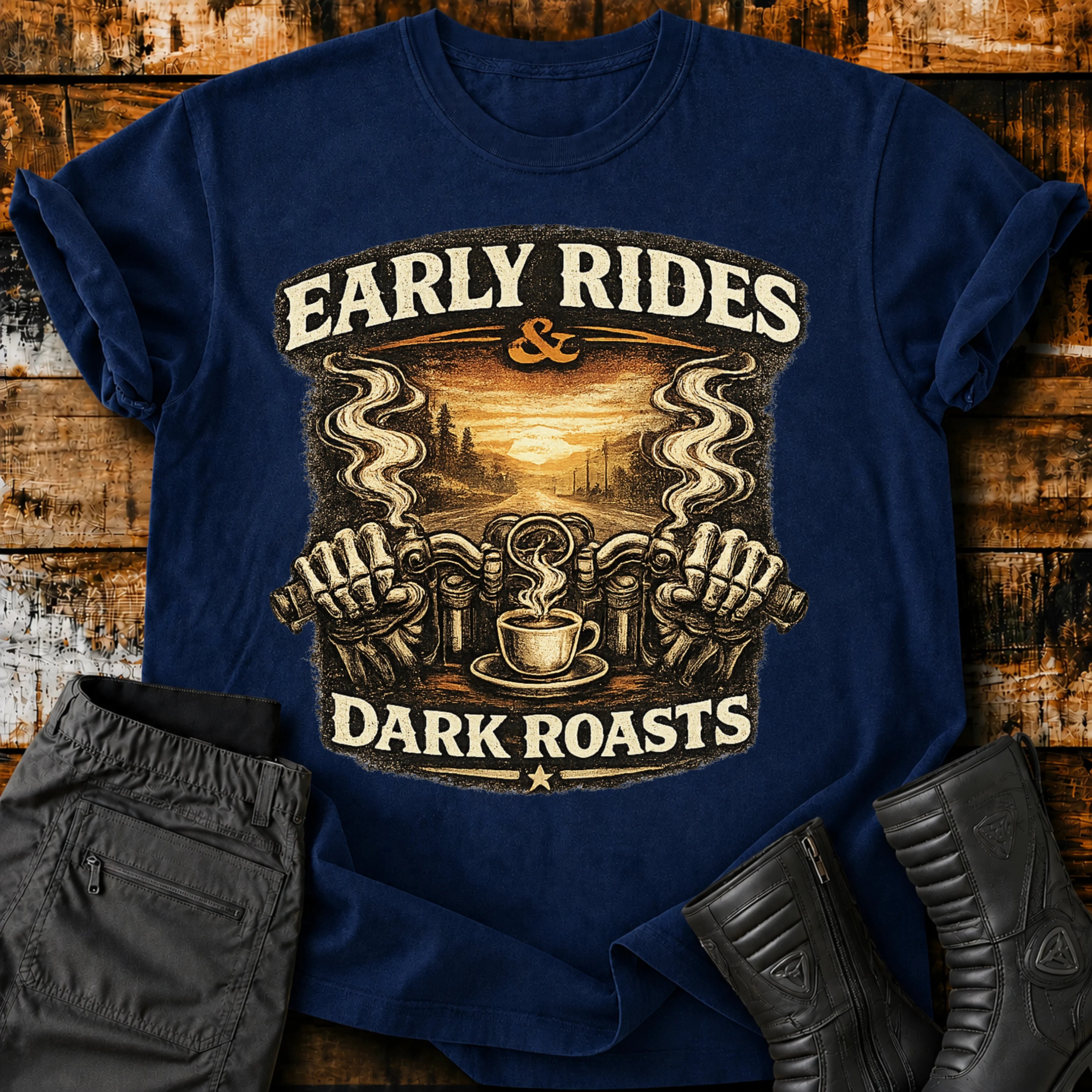 Early Rides & Dark Roasts T‑Shirt