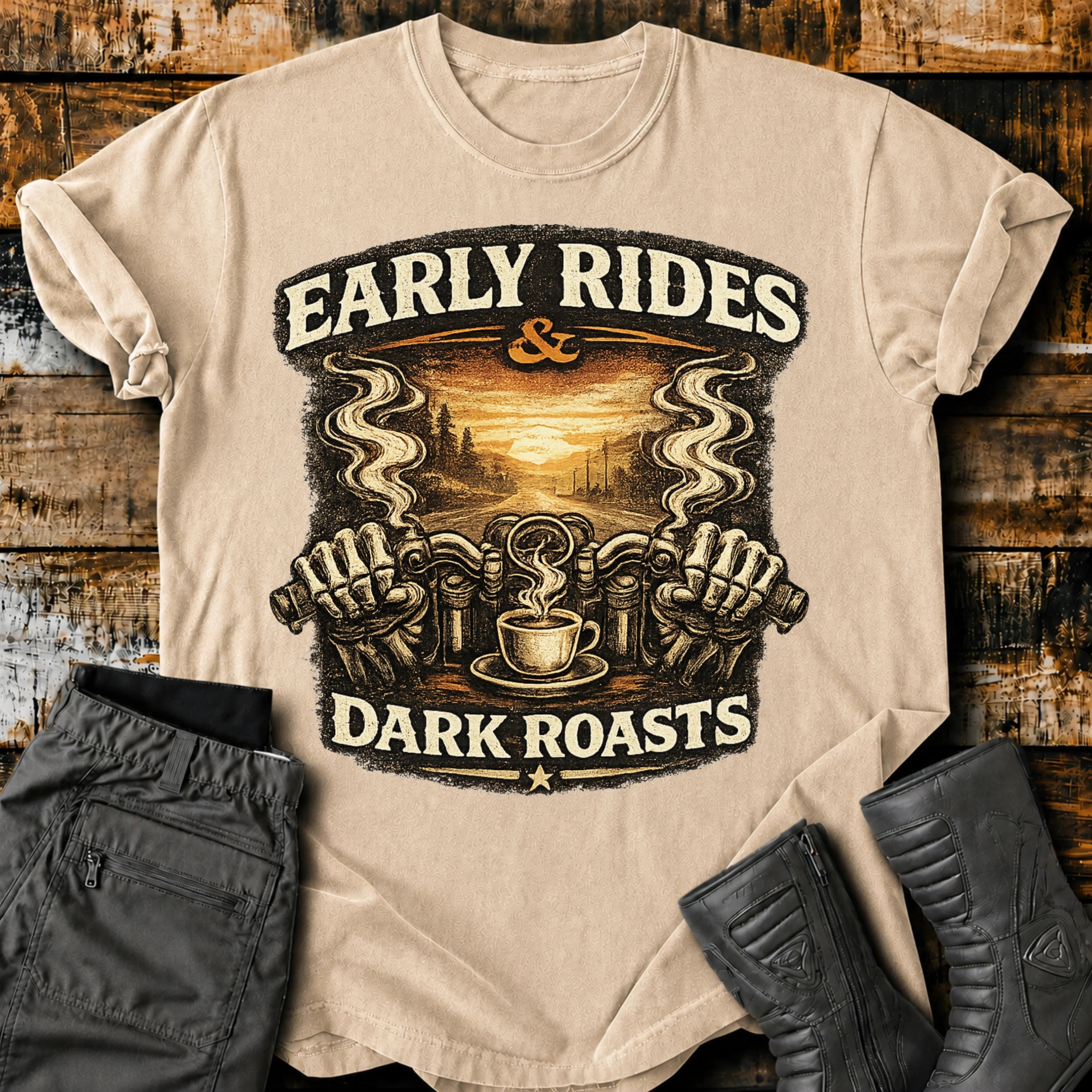 Early Rides & Dark Roasts T‑Shirt