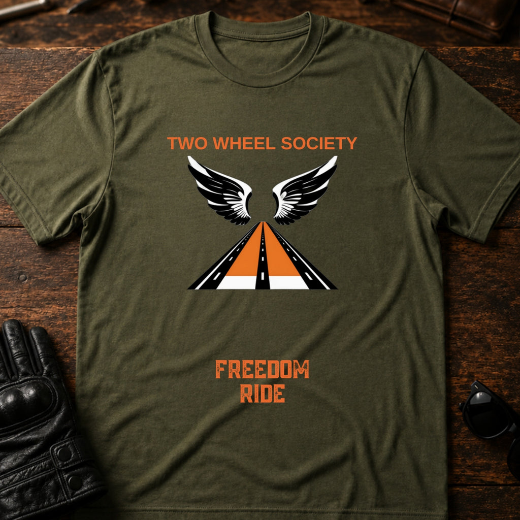 Freedom Ride Icon T-Shirt - mockup 2 military green