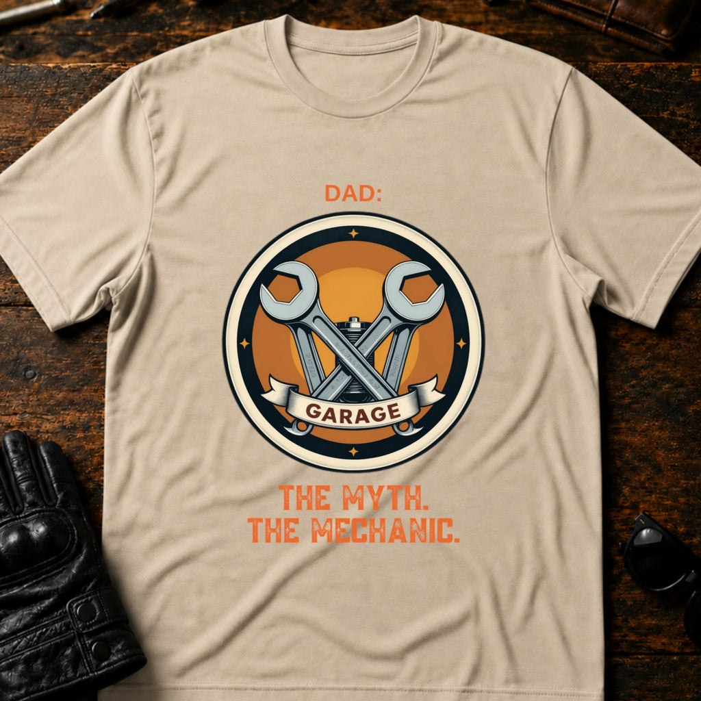 Dad The Man The Myth The Mechanic Motorcycle T-Shirt - mockup 6 sand