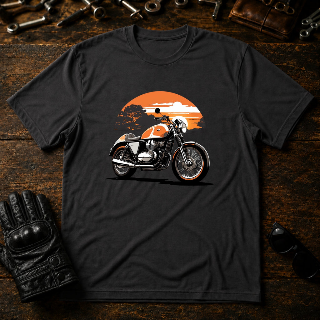 Dawn Chaser Motorcycle T-Shirt - mockup 3 charcoal