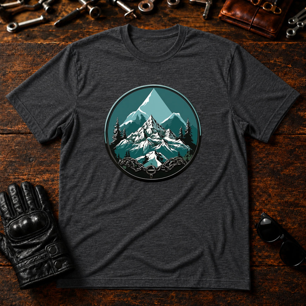 Mountain Pass Climb T-Shirt - mockup 8 dark heather