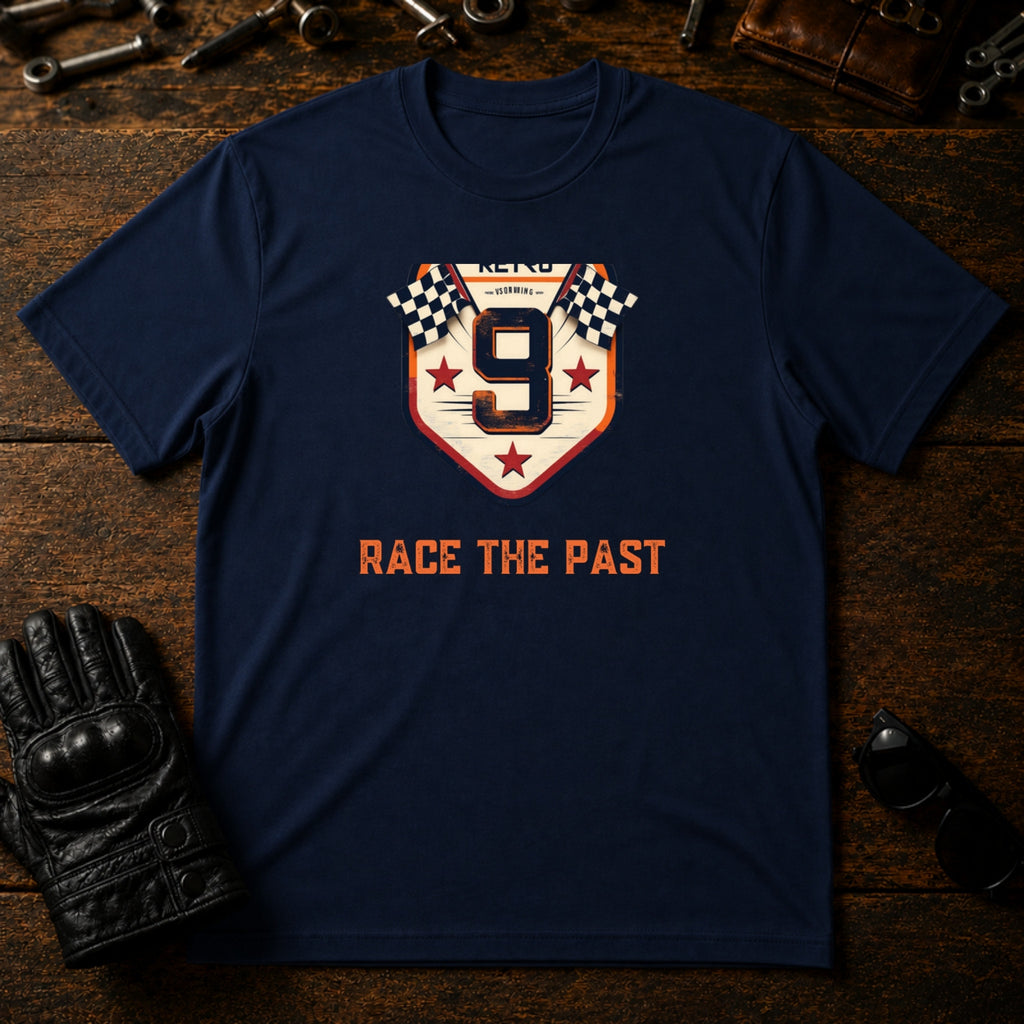 Speedway Legends Badge T-Shirt - mockup 5 navy