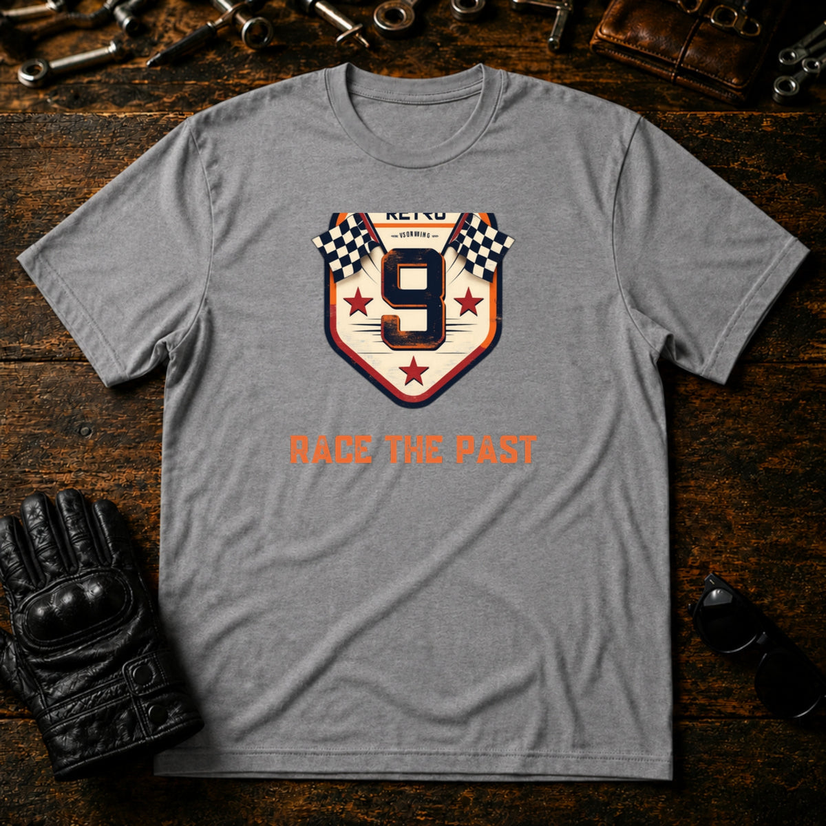 Speedway Legends Badge T-Shirt - mockup 4 sport gray