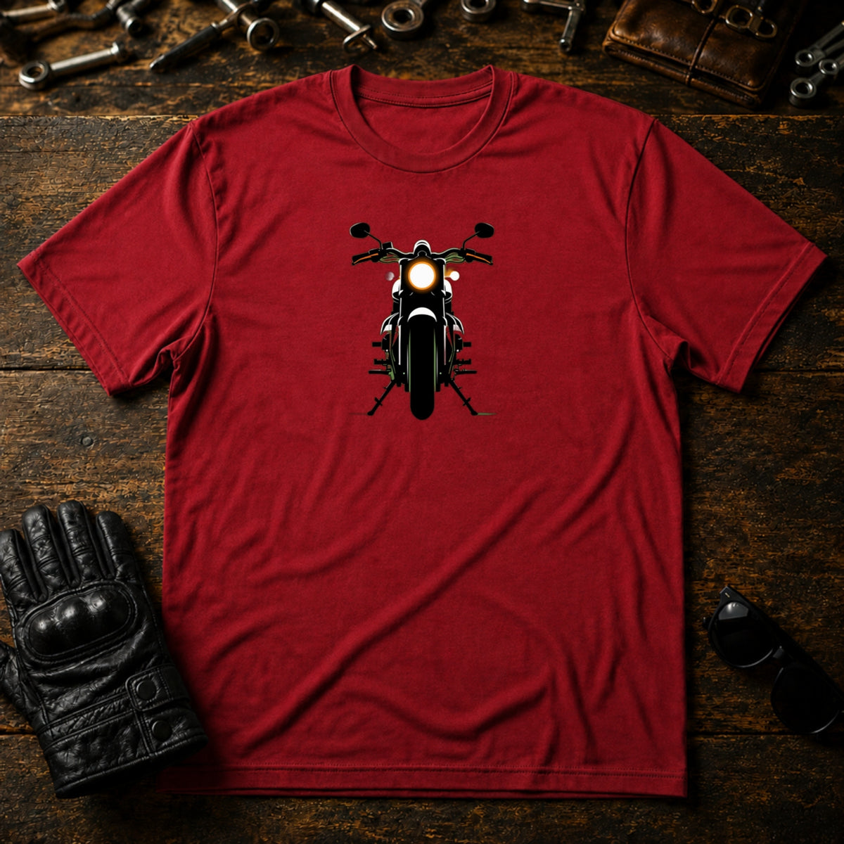 Night Rider Emblem T-Shirt - mockup 7 cardinal red