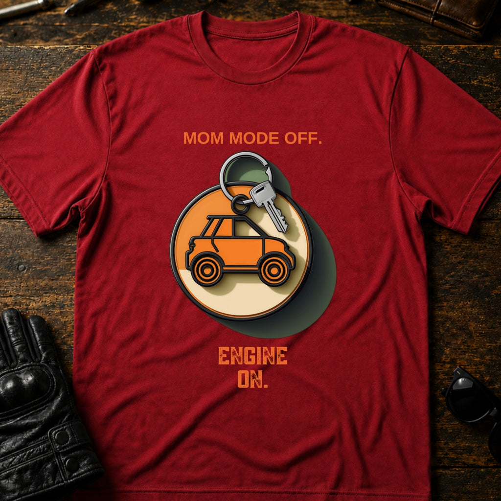Mom Mode Off Engine On Motorcycle Mom T-Shirt - mockup 7 cardinal red