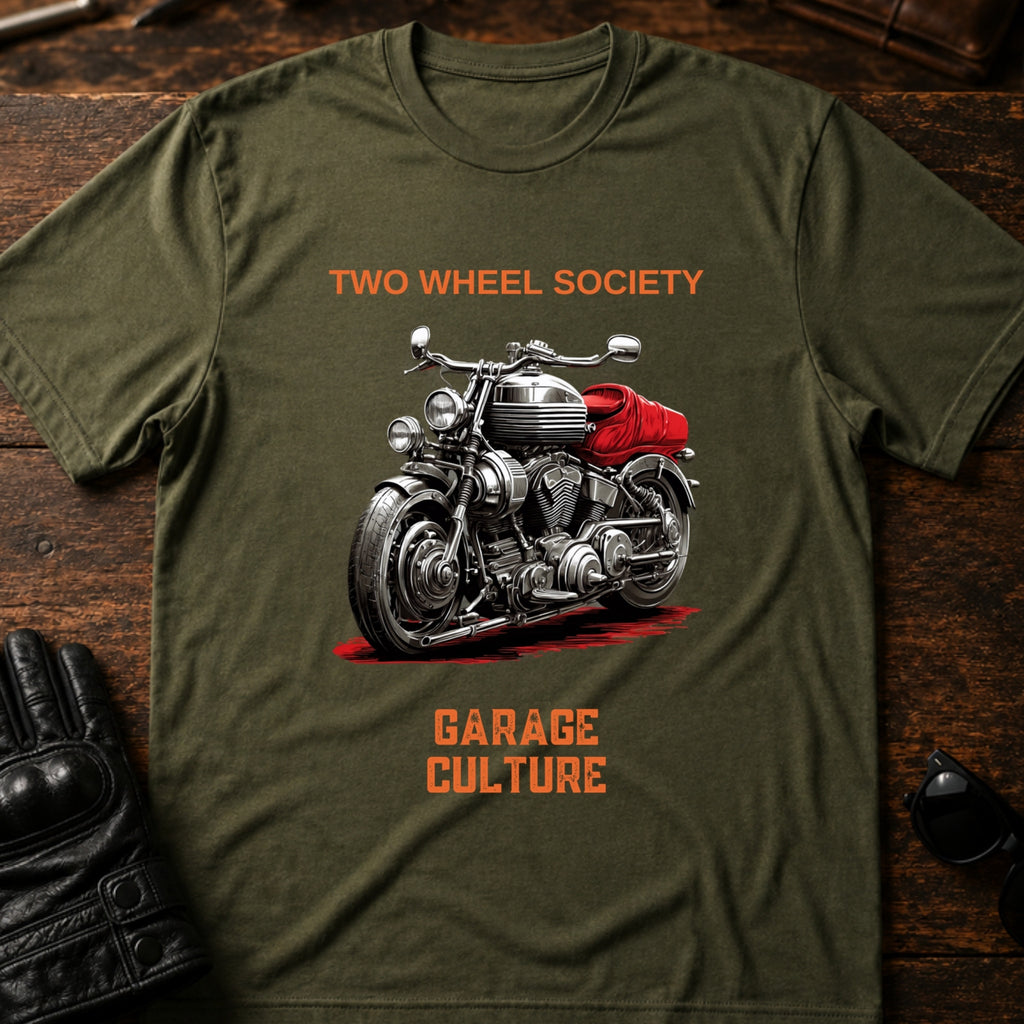 Garage Culture Vintage T-Shirt - mockup 2 military green