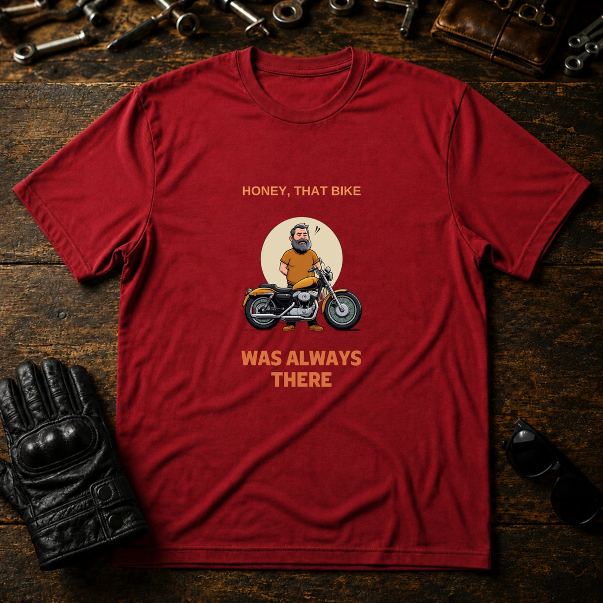 That Bike Was Always There Funny T-Shirt - mockup 7 cardinal red
