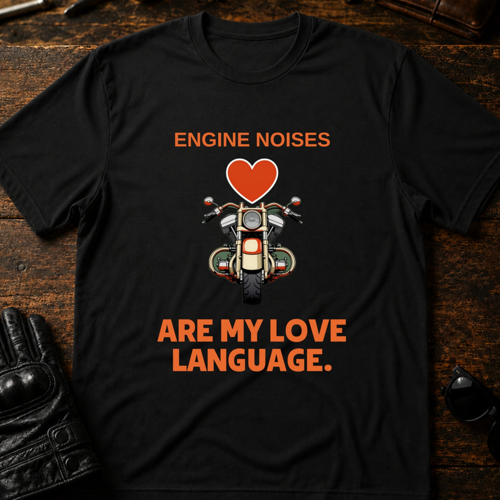 Engine Noises Are My Love Language Biker T-Shirt - mockup 1 black