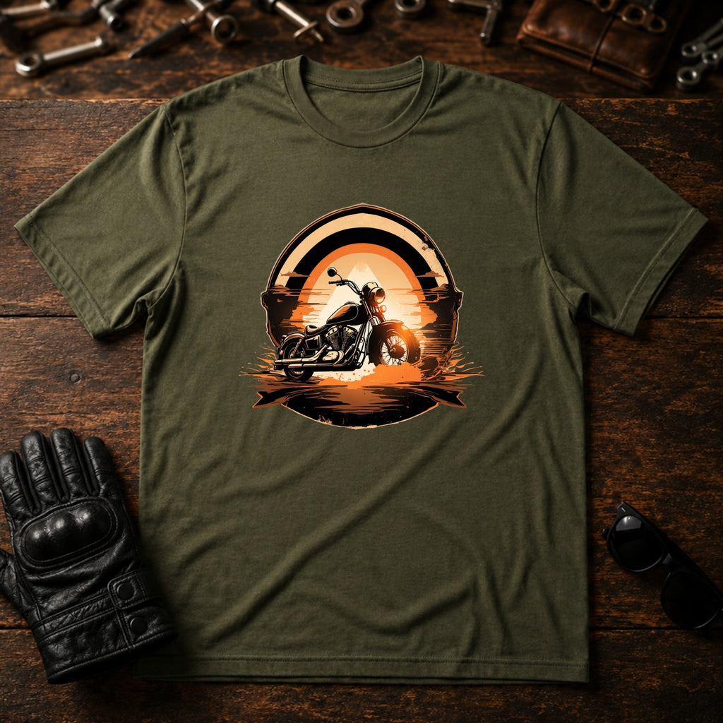 Sunrise Coffee Cruiser T-Shirt - mockup 2 military green