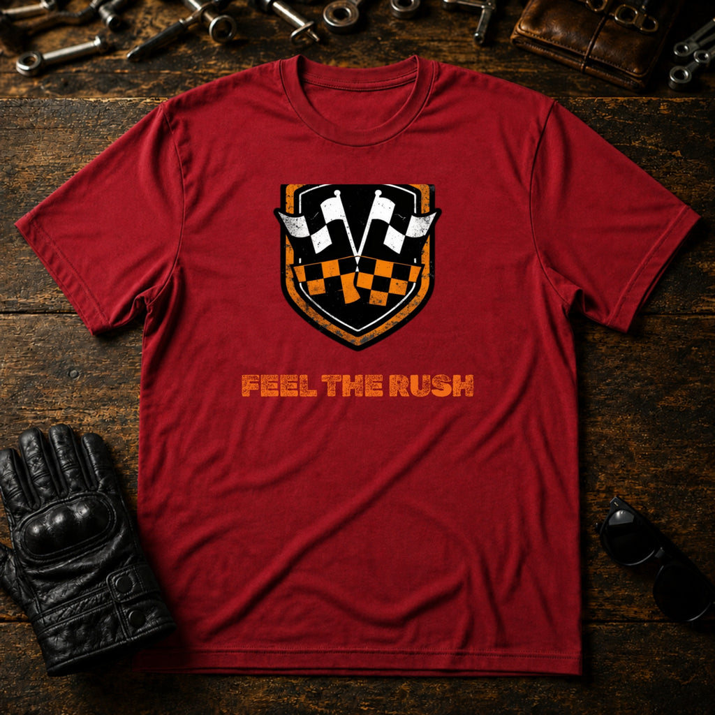Speedway Spirit Badge T-Shirt - mockup 7 cardinal red