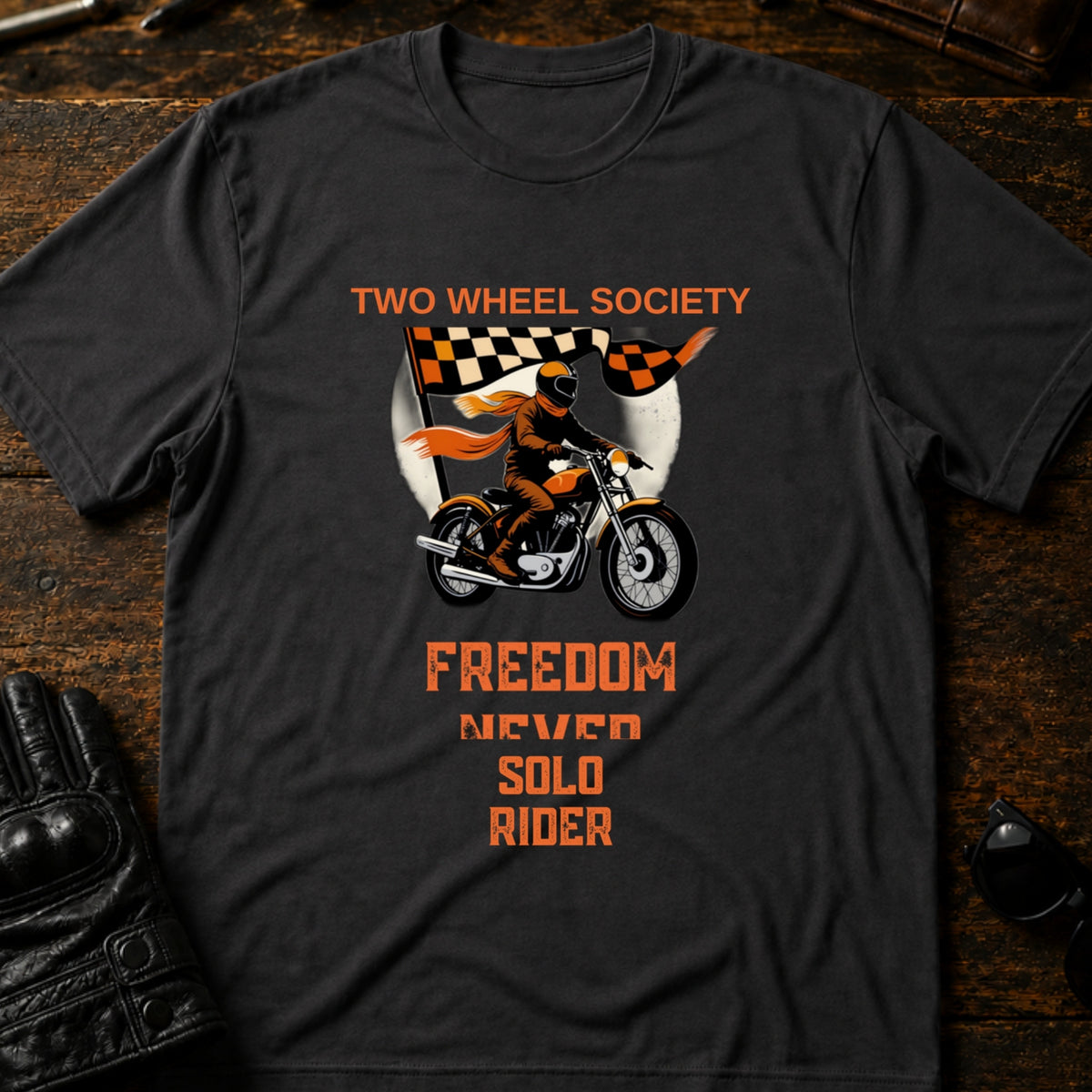 Solo Rider Badge T-Shirt, charcoal