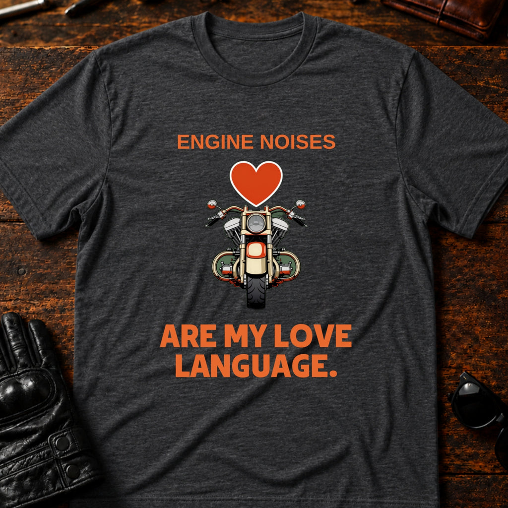 Engine Noises Are My Love Language Biker T-Shirt - mockup 8 dark heather