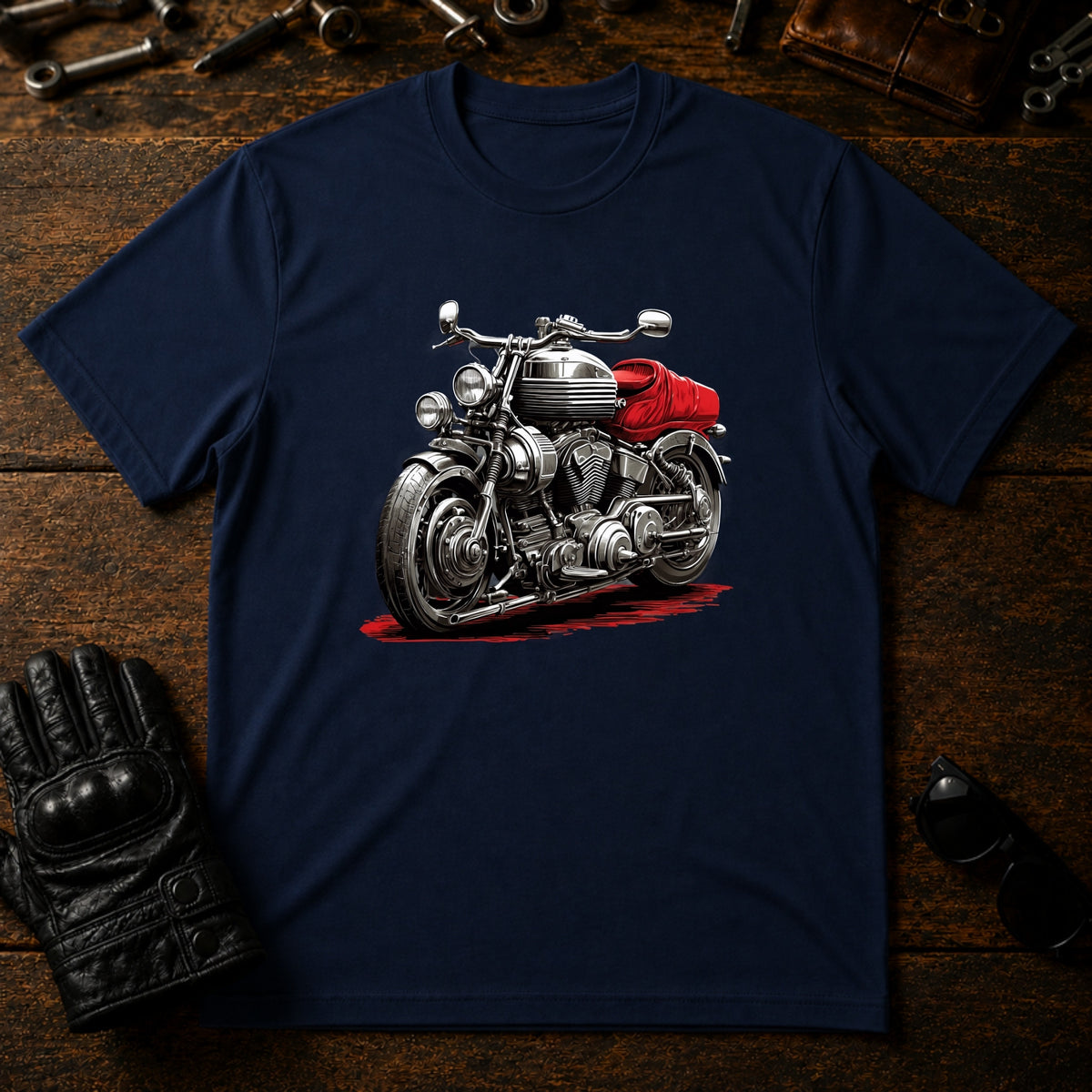Garage Culture Vintage T-Shirt - mockup 5 navy
