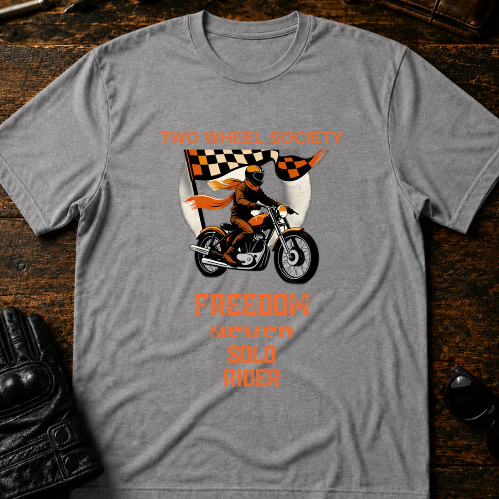 Solo Rider Badge T-Shirt - mockup 4 sport gray