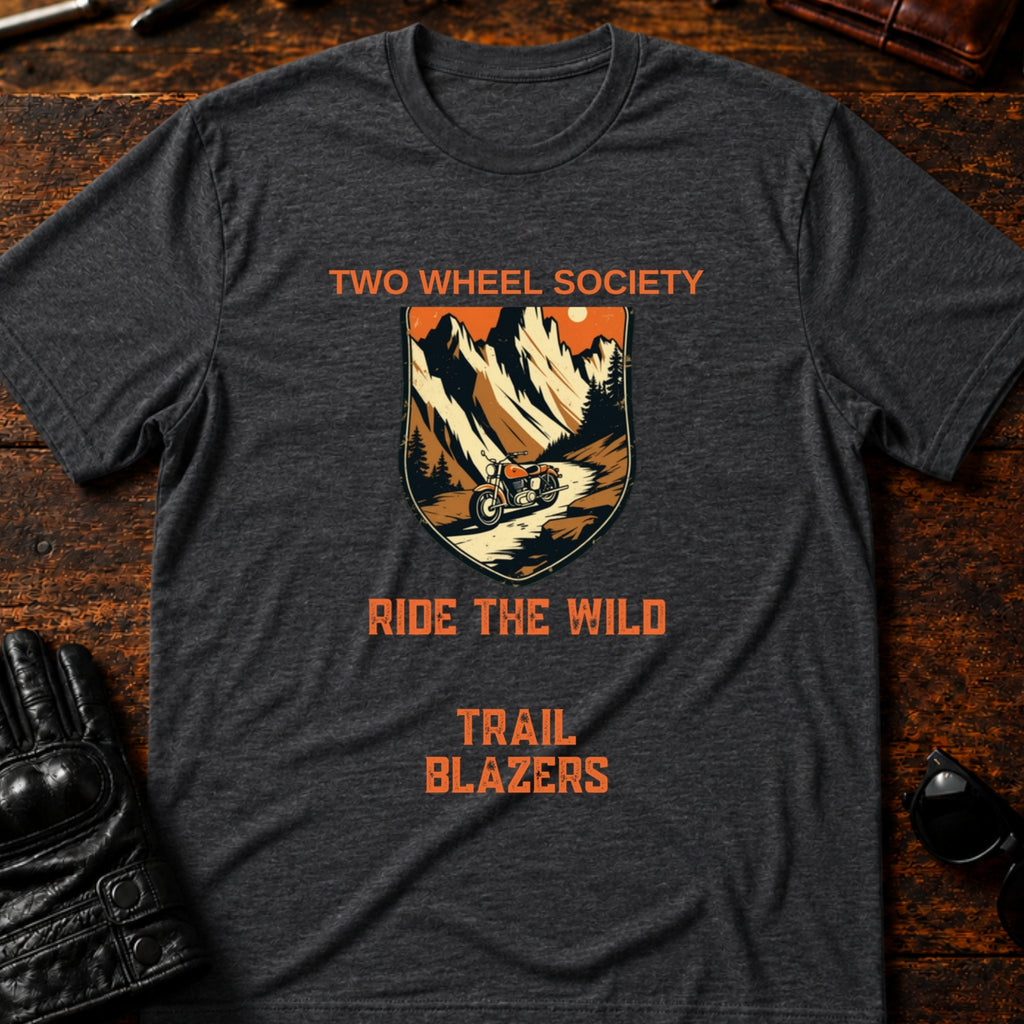 Trail Blazers Badge T-Shirt - mockup 8 dark heather