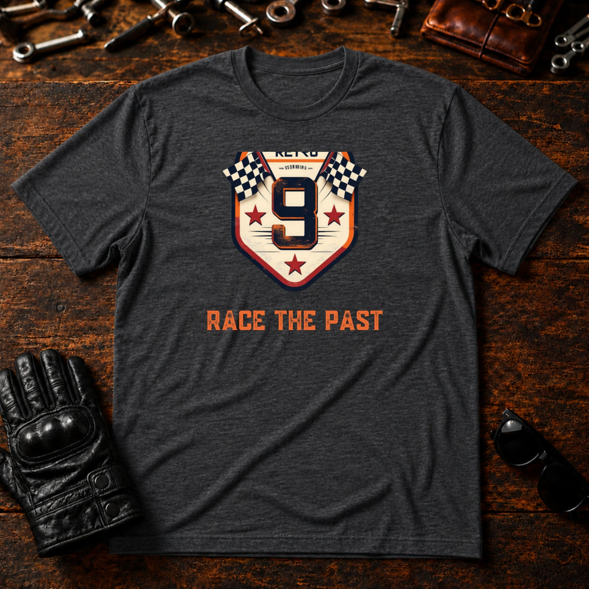 Speedway Legends Badge T-Shirt - mockup 8 dark heather