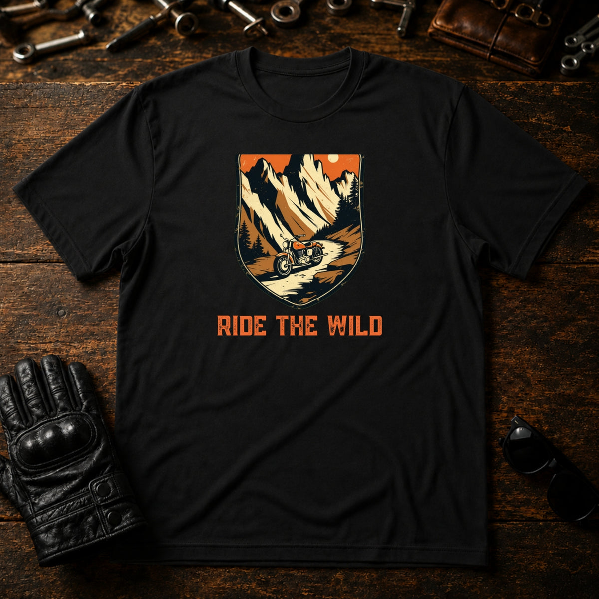 Trail Blazers Badge T-Shirt - mockup 1 black