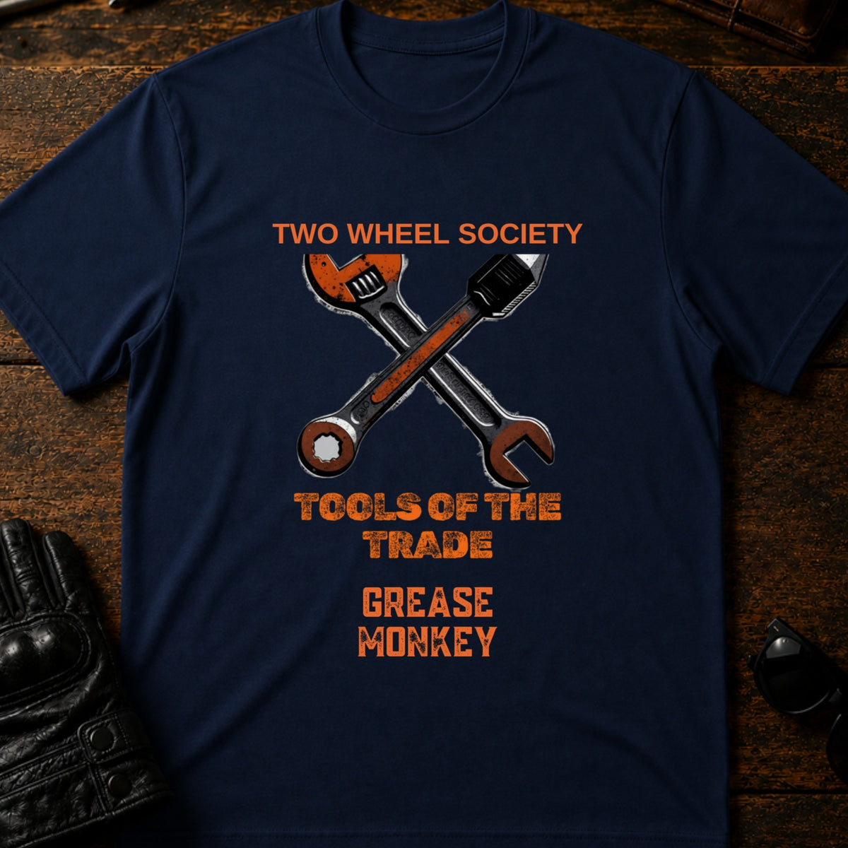 Grease Monkey Wrench T-Shirt, navy