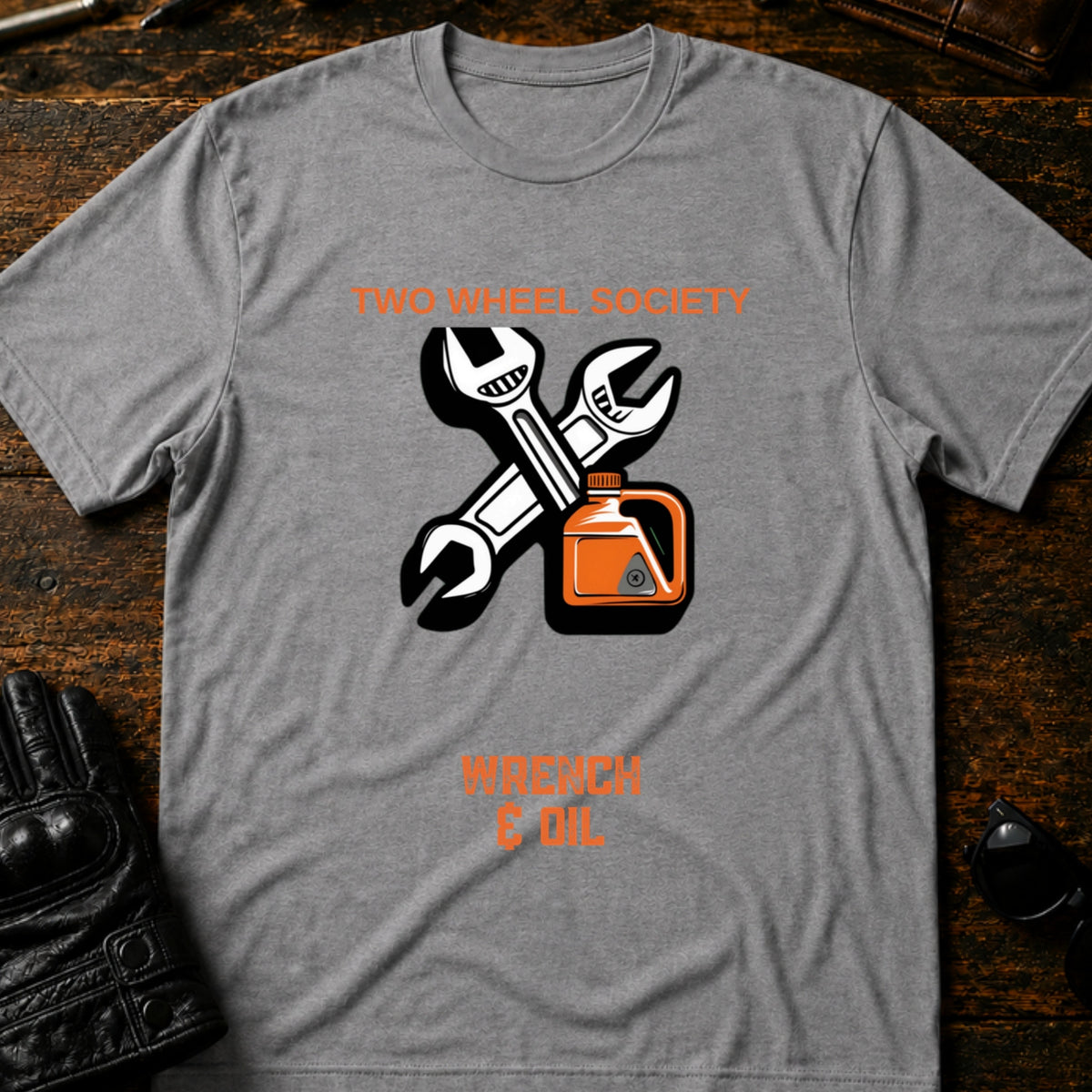 Wrench and Oil Emblem T-Shirt, sport gray