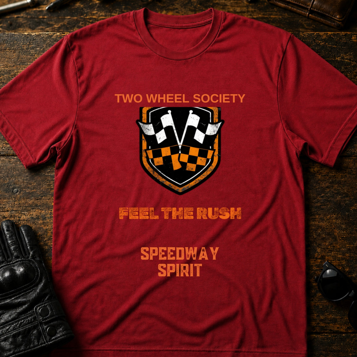 Speedway Spirit Badge T-Shirt, cardinal red