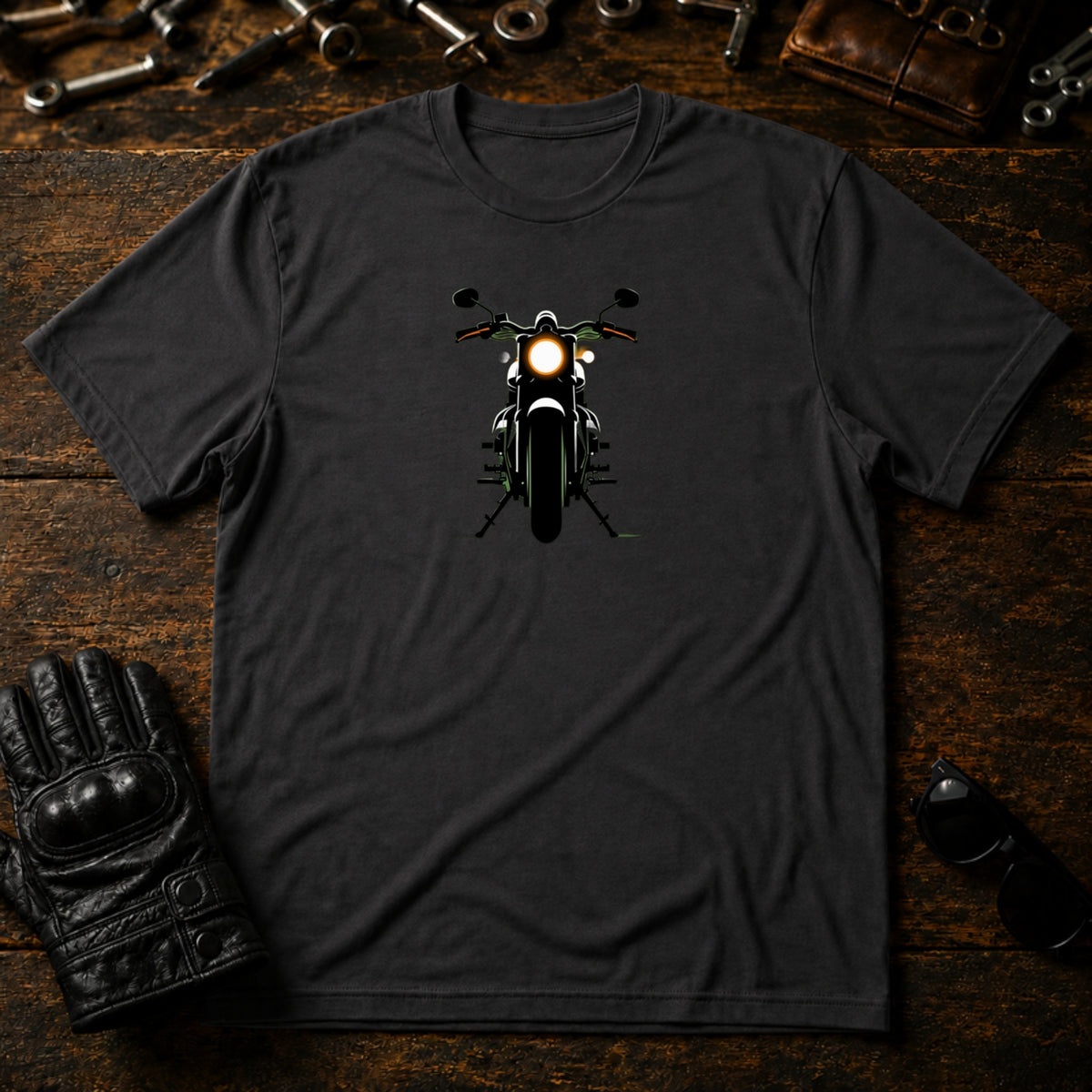 Night Rider Emblem T-Shirt - mockup 3 charcoal