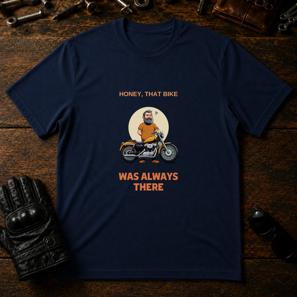 That Bike Was Always There Funny T-Shirt - mockup 5 navy
