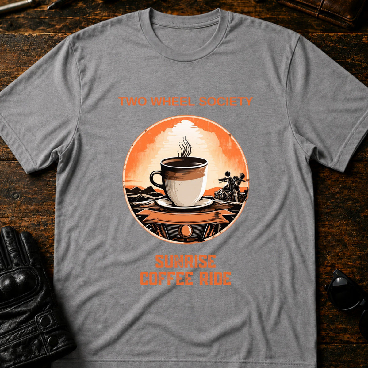 Sunrise Coffee Ride T-Shirt, sport gray