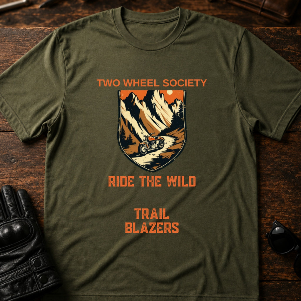 Trail Blazers Badge T-Shirt - mockup 2 military green