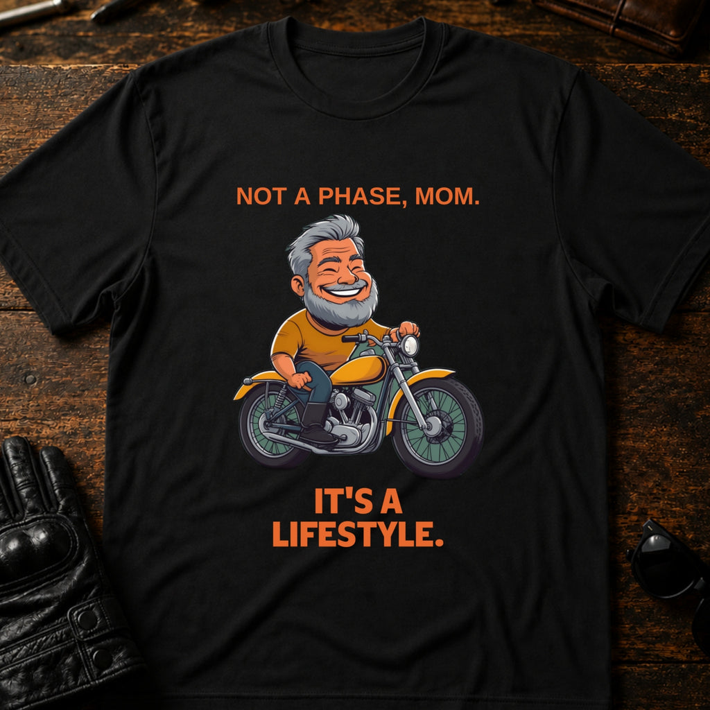 Not A Phase Mom Its A Lifestyle Biker T-Shirt - mockup 1 black