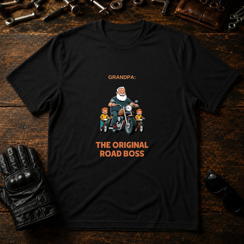 Grandpa The Original Road Boss T-Shirt - mockup 1 black