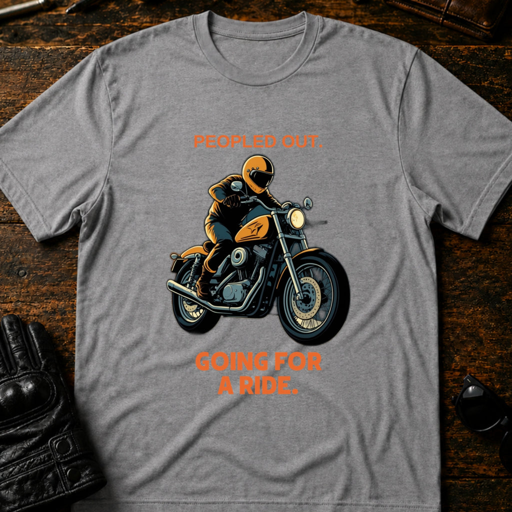 Peopled Out Going For A Ride Introvert Biker T-Shirt - mockup 4 sport gray