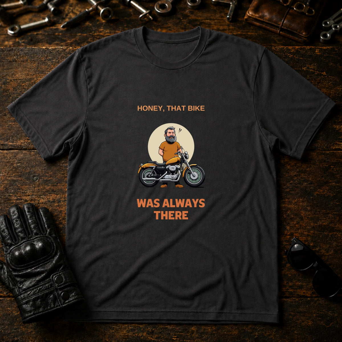 That Bike Was Always There Funny T-Shirt - mockup 3 charcoal