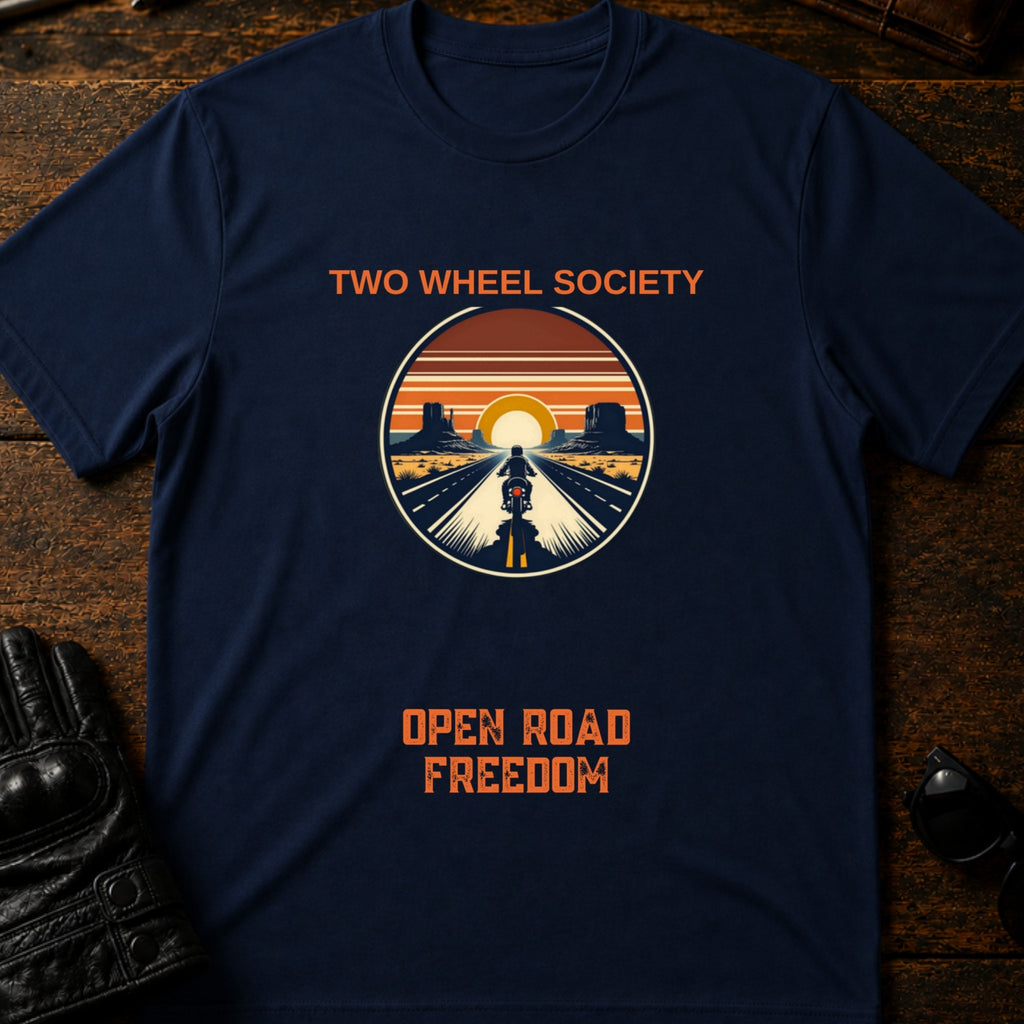 Open Road Freedom T-Shirt - mockup 5 navy