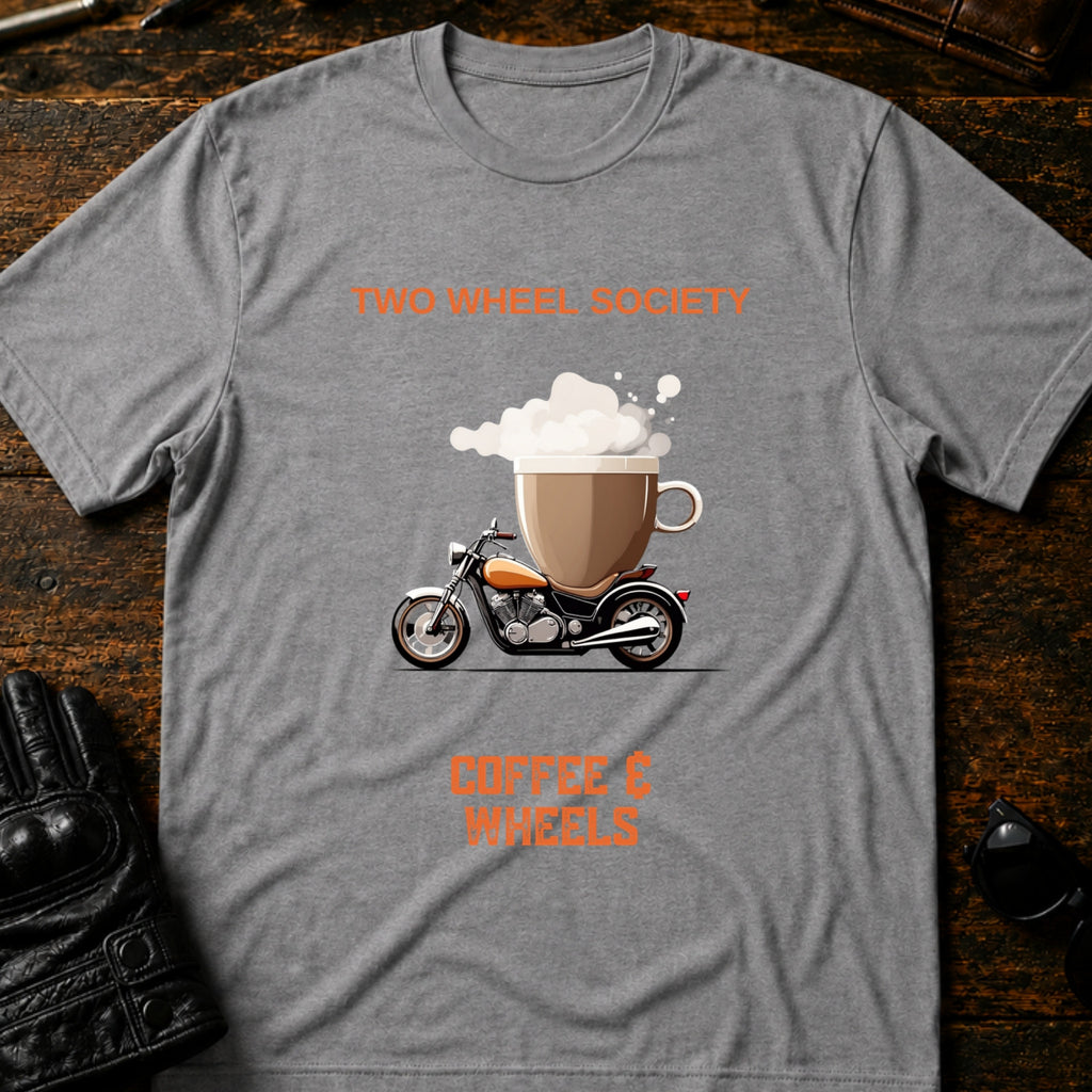 Coffee and Wheels T-Shirt - mockup 4 sport gray