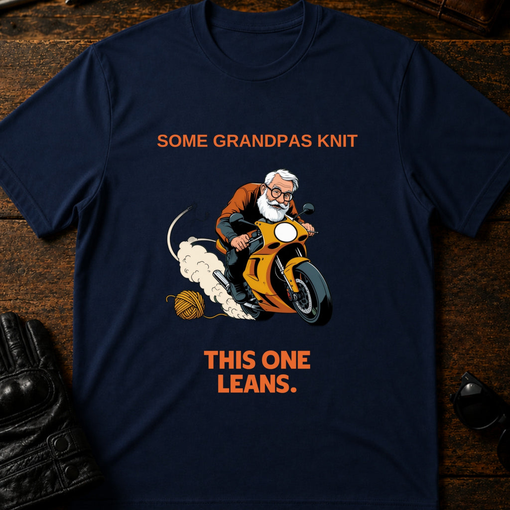 Some Grandpas Knit This One Leans T-Shirt - mockup 5 navy