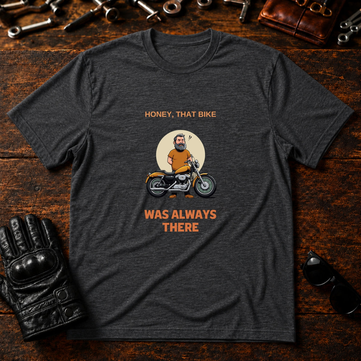 That Bike Was Always There Funny T-Shirt - mockup 8 dark heather
