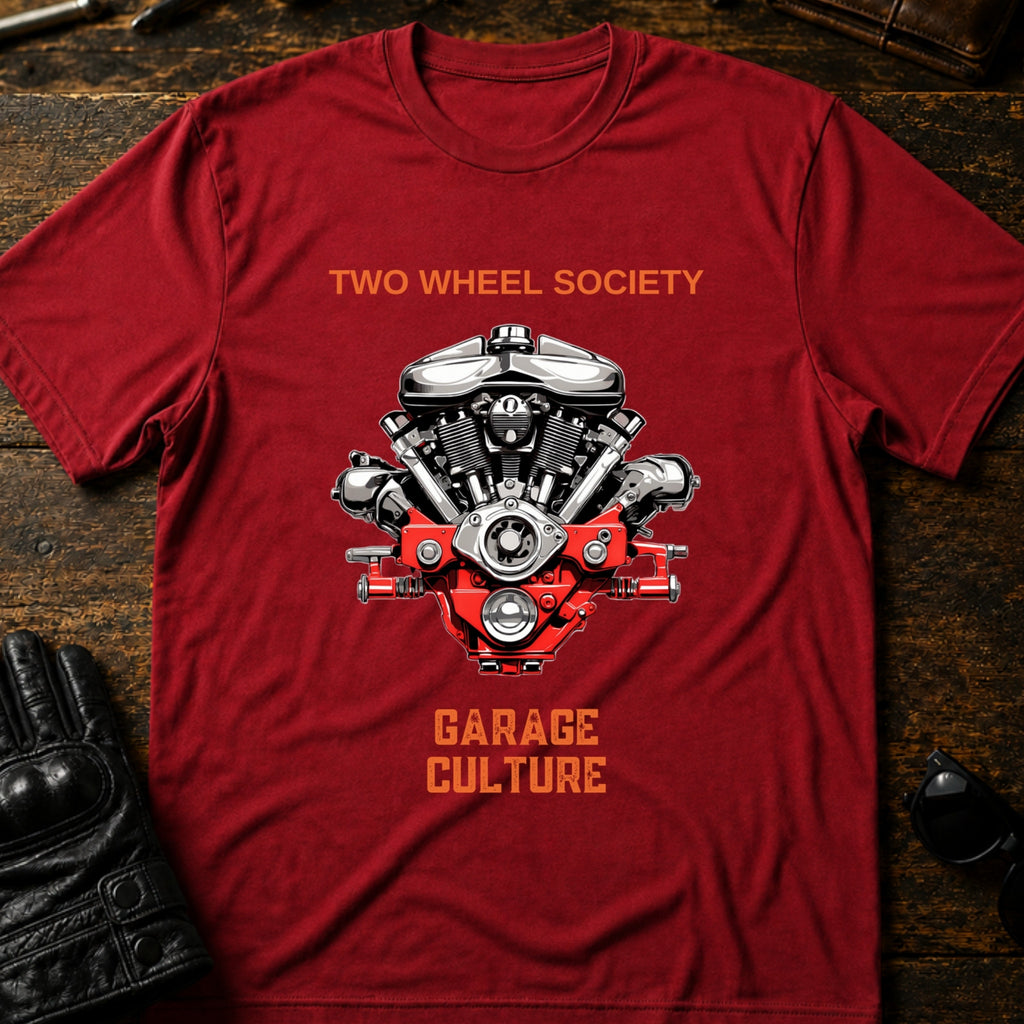 Garage Culture Vintage Art T-Shirt - mockup 7 cardinal red