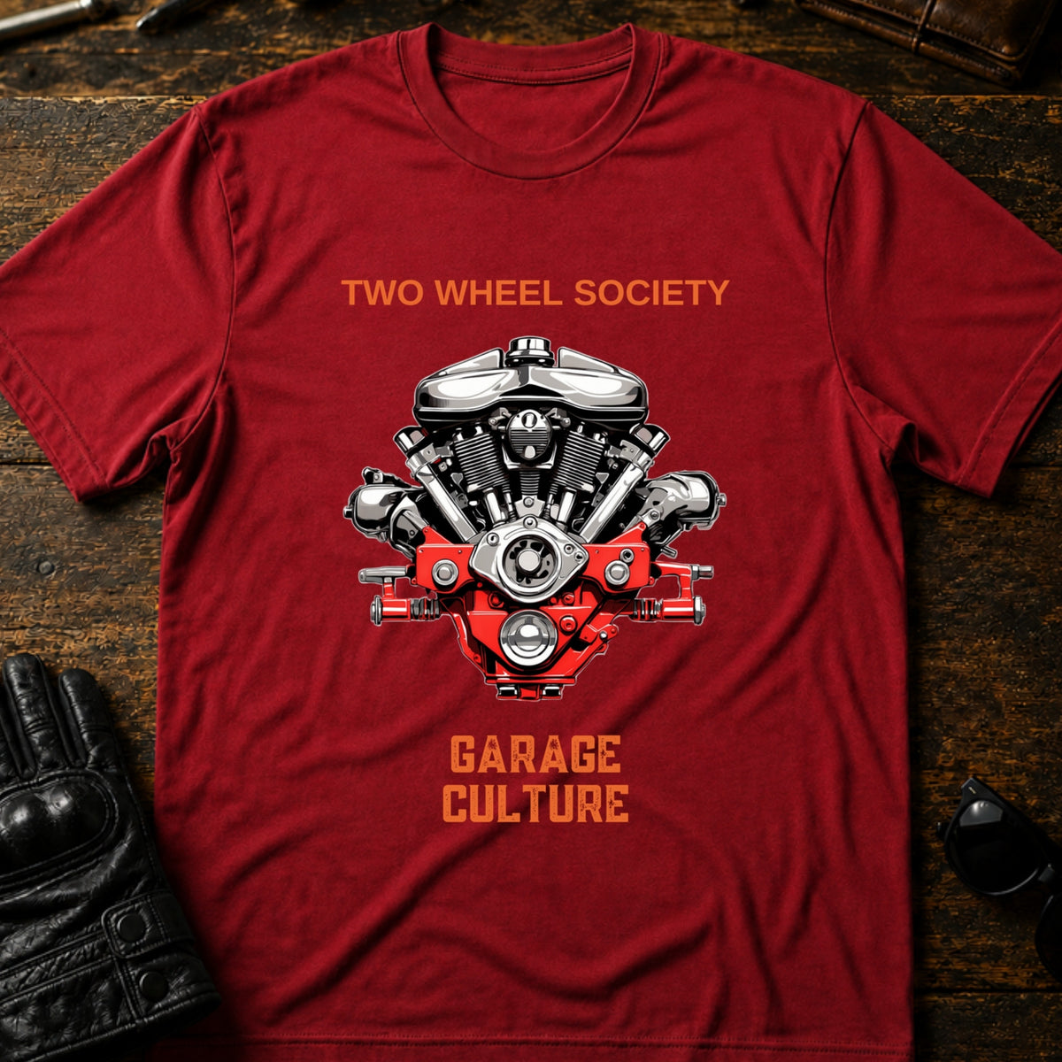 Garage Culture Vintage Art T-Shirt, cardinal red