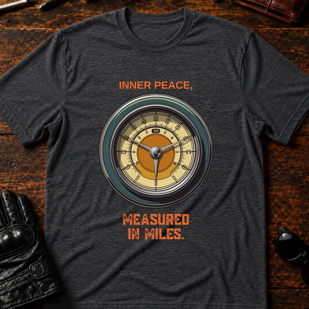 Inner Peace Measured In Miles Motorcycle T-Shirt - mockup 8 dark heather