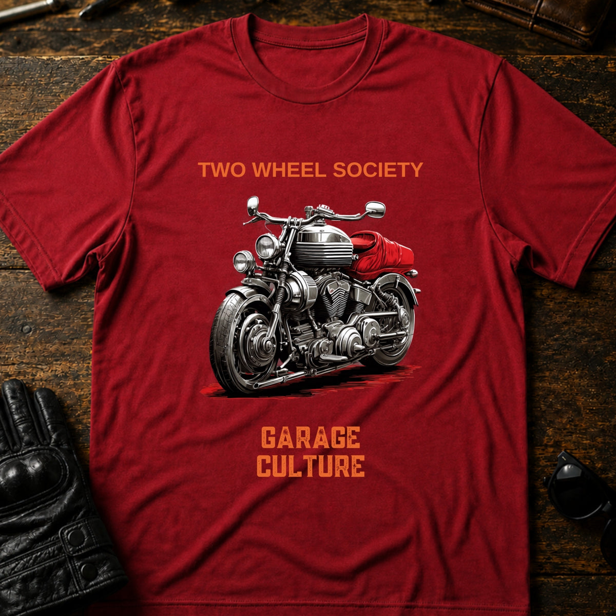 Garage Culture Vintage T-Shirt, cardinal red