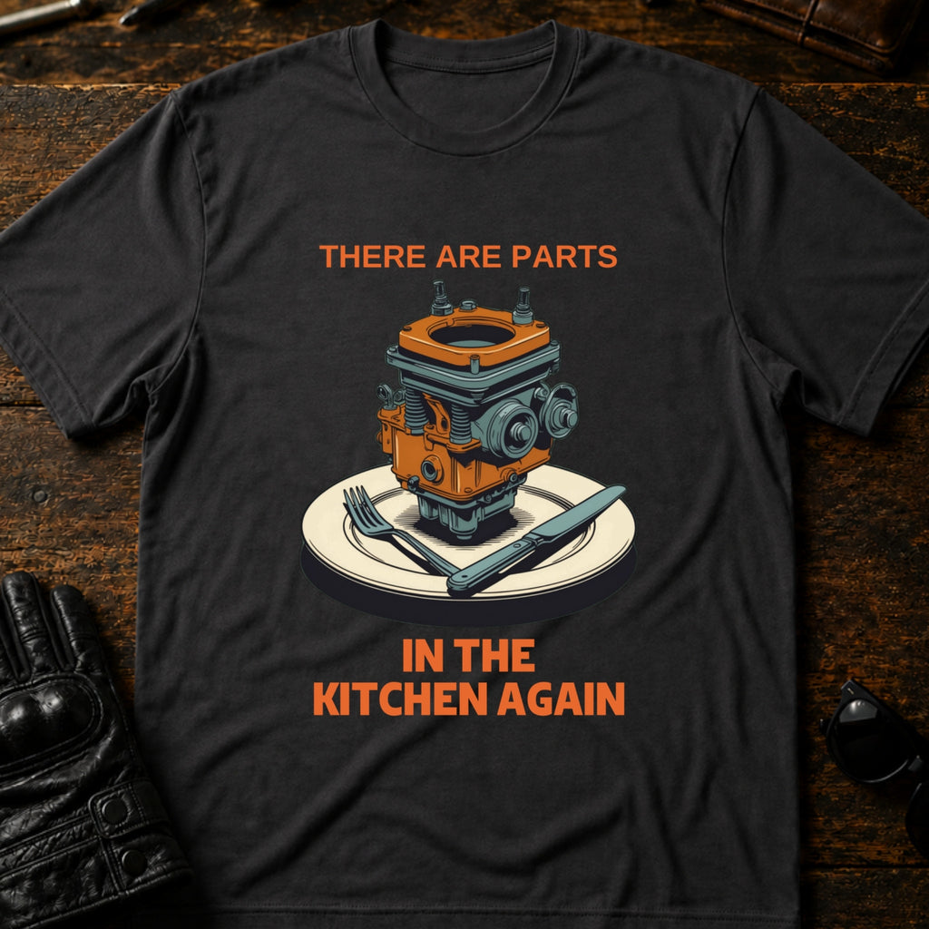 Spare Parts In The Kitchen Again Biker Husband T-Shirt - mockup 3 charcoal