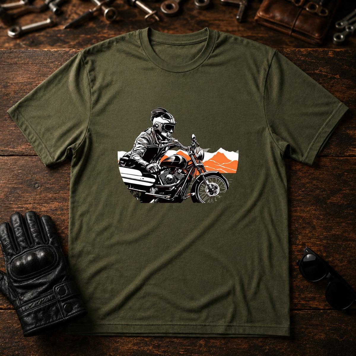Dawn Patrol T-Shirt - mockup 2 military green